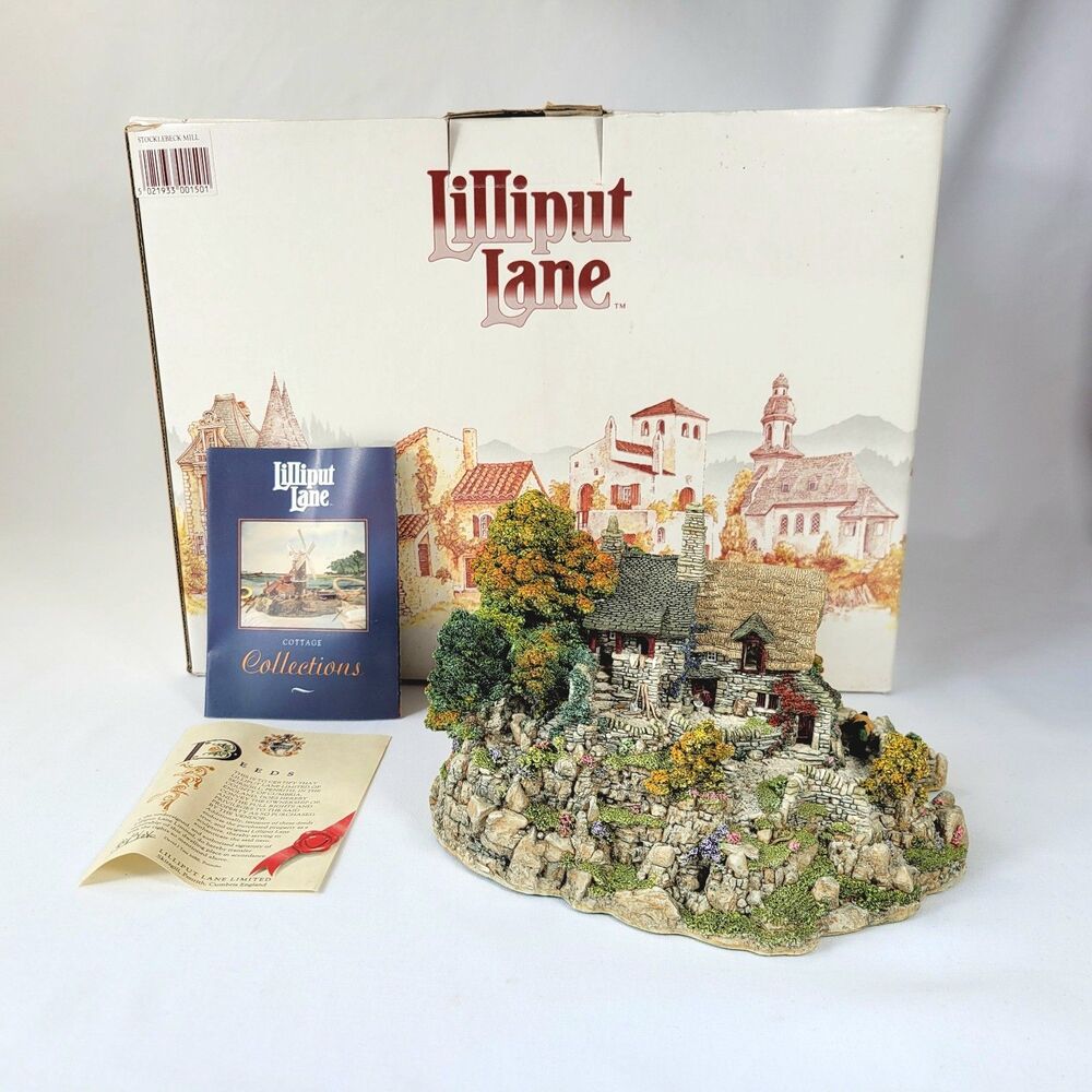 Lilliput Lane "Stocklebeck Mill" 1993 Vintage English Cottage House w Box & Deed